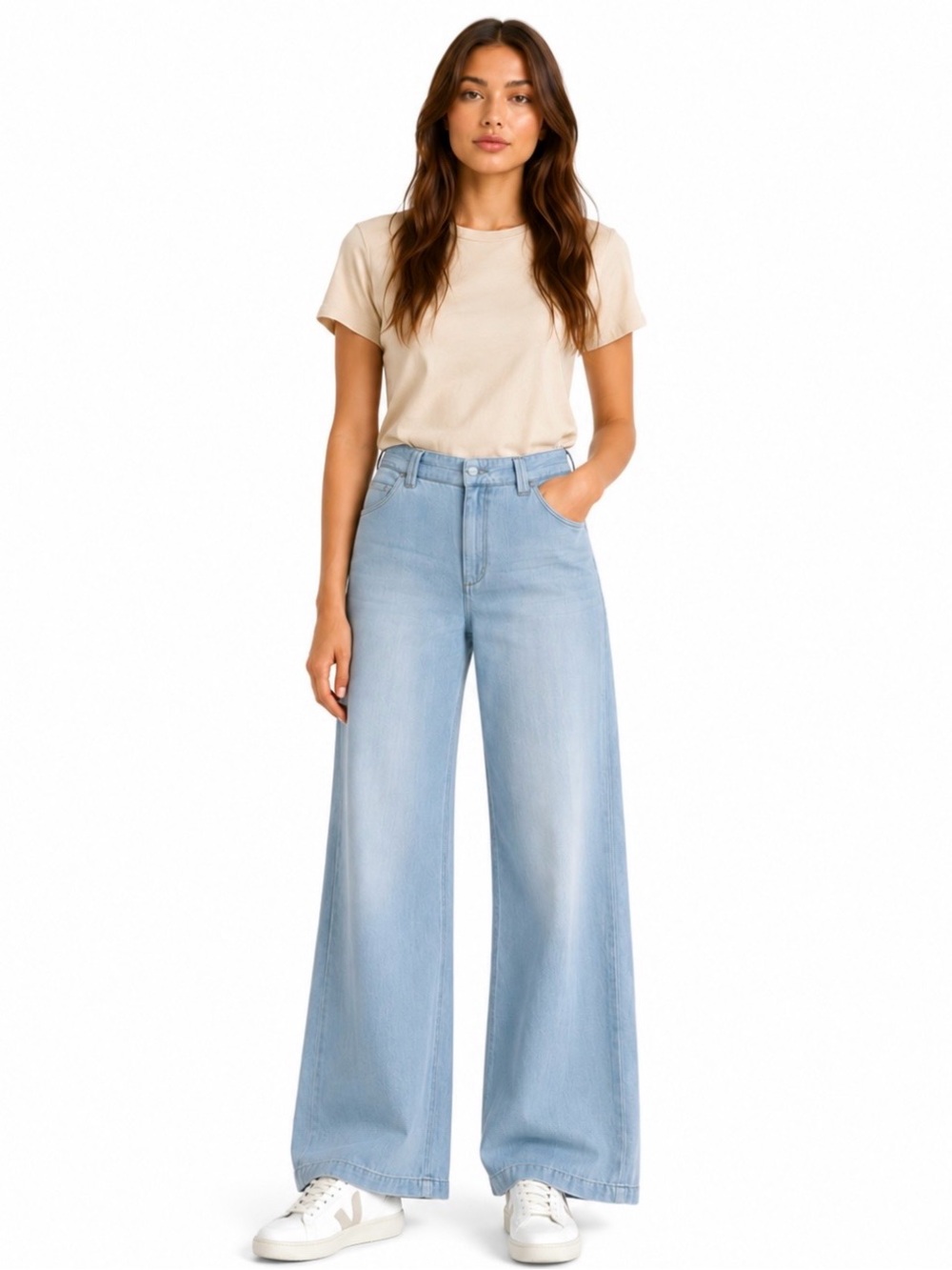 Pilcro by Anthropologie Wide Leg Jeans Cotton Linen Soft Size 27